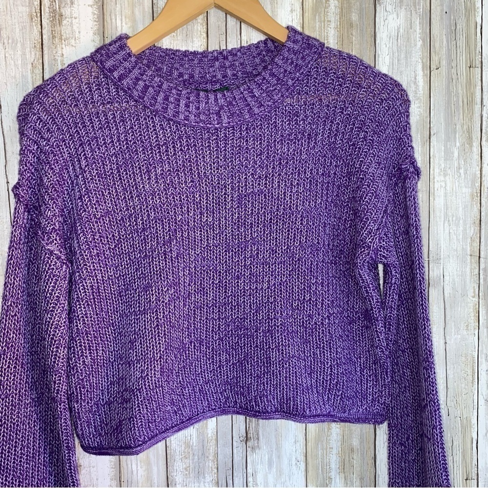 NWT Wild Fable Purple Crop Wide Sleeve Sweater - Picture 4 of 7